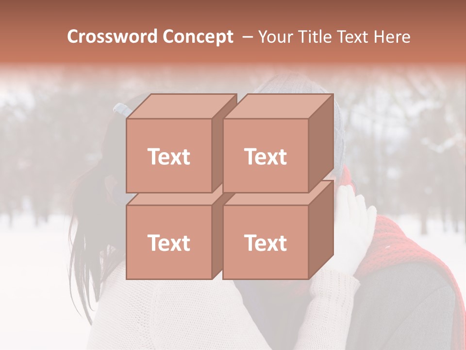 Happy Heart Snow PowerPoint Template