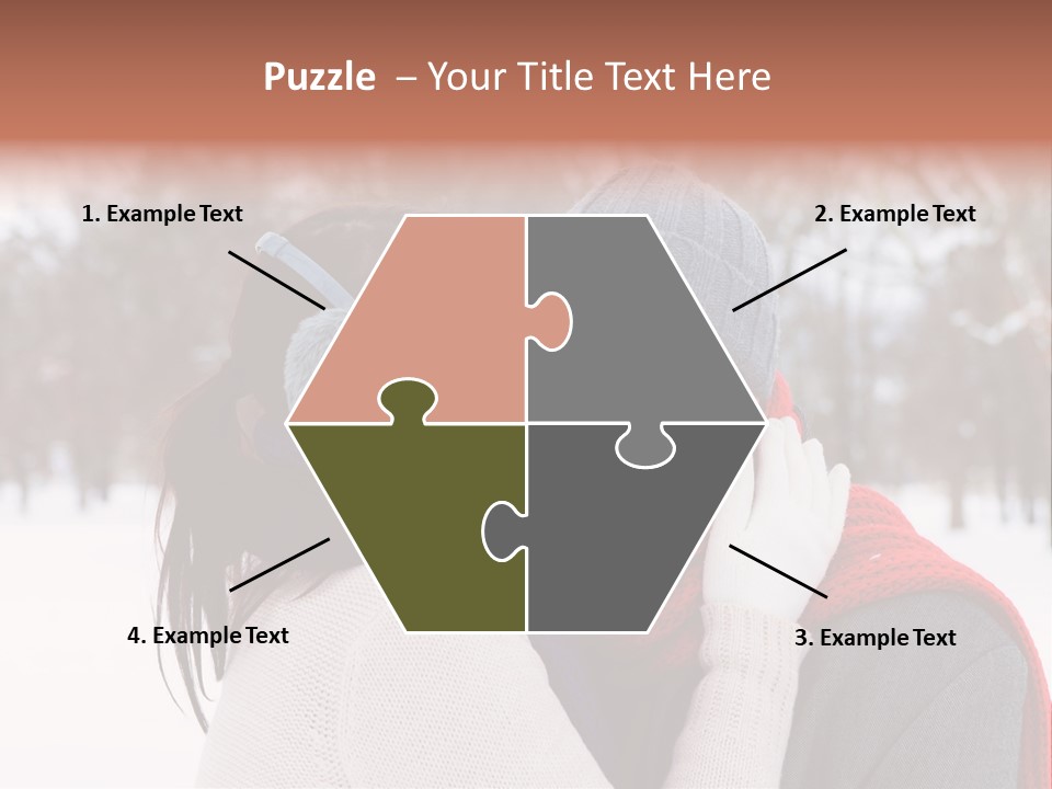 Happy Heart Snow PowerPoint Template