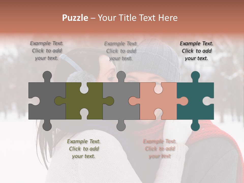 Happy Heart Snow PowerPoint Template