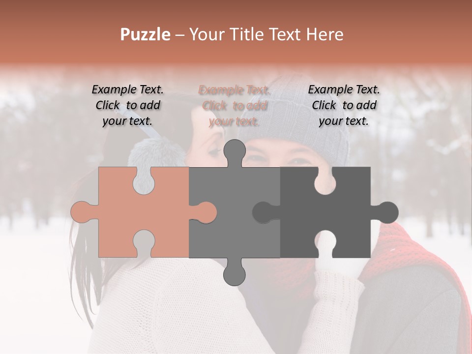 Happy Heart Snow PowerPoint Template