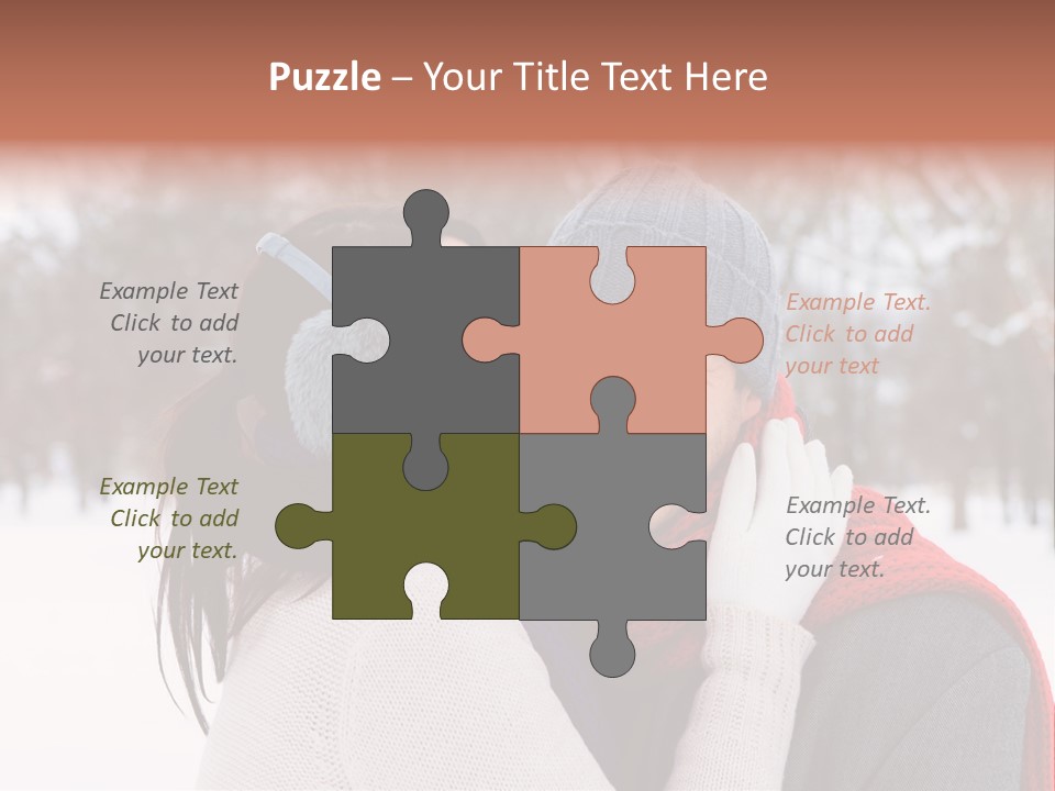 Happy Heart Snow PowerPoint Template