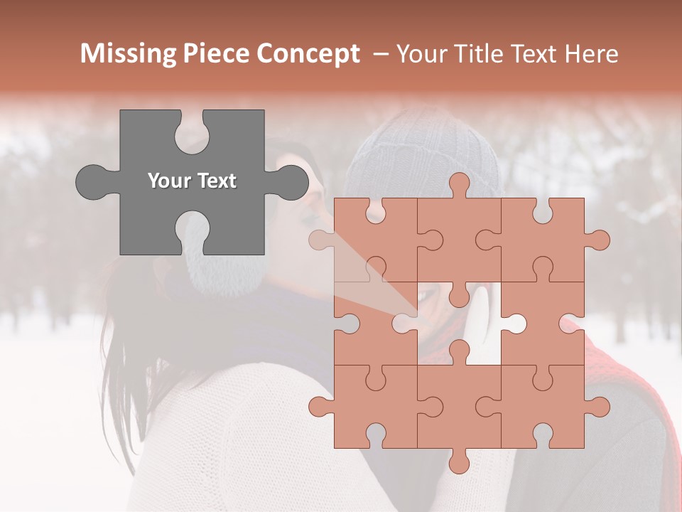 Happy Heart Snow PowerPoint Template