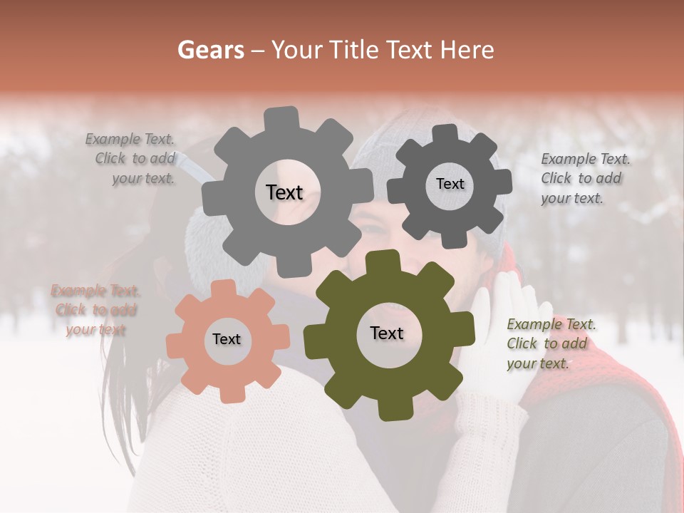 Happy Heart Snow PowerPoint Template