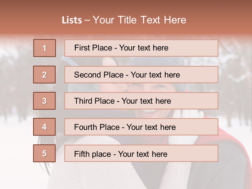 Happy Heart Snow PowerPoint Template