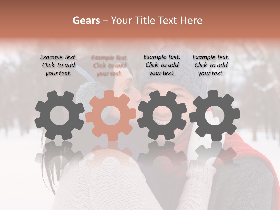 Happy Heart Snow PowerPoint Template