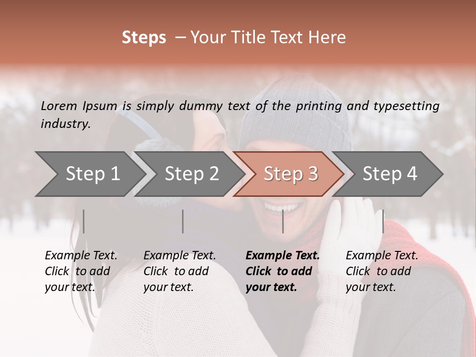 Happy Heart Snow PowerPoint Template