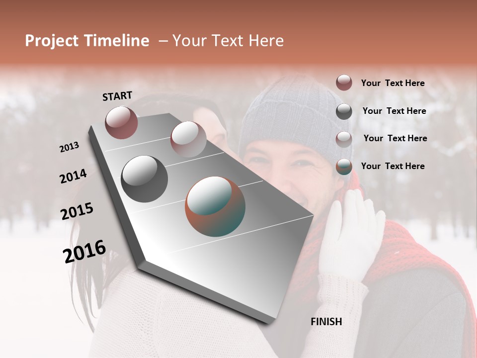 Happy Heart Snow PowerPoint Template