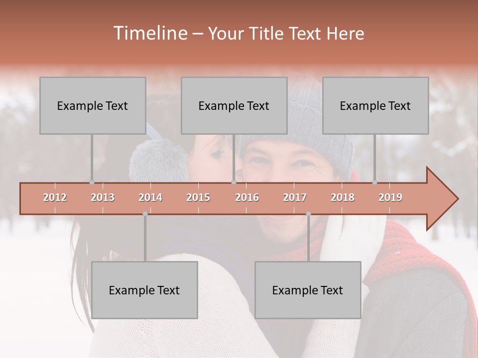 Happy Heart Snow PowerPoint Template