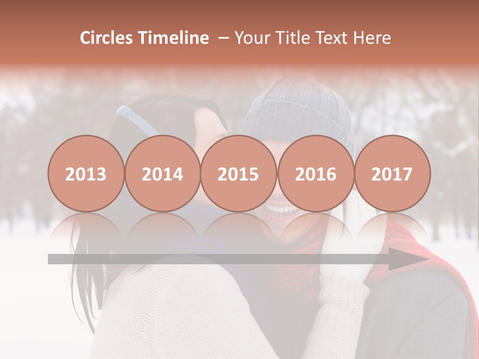 Happy Heart Snow PowerPoint Template