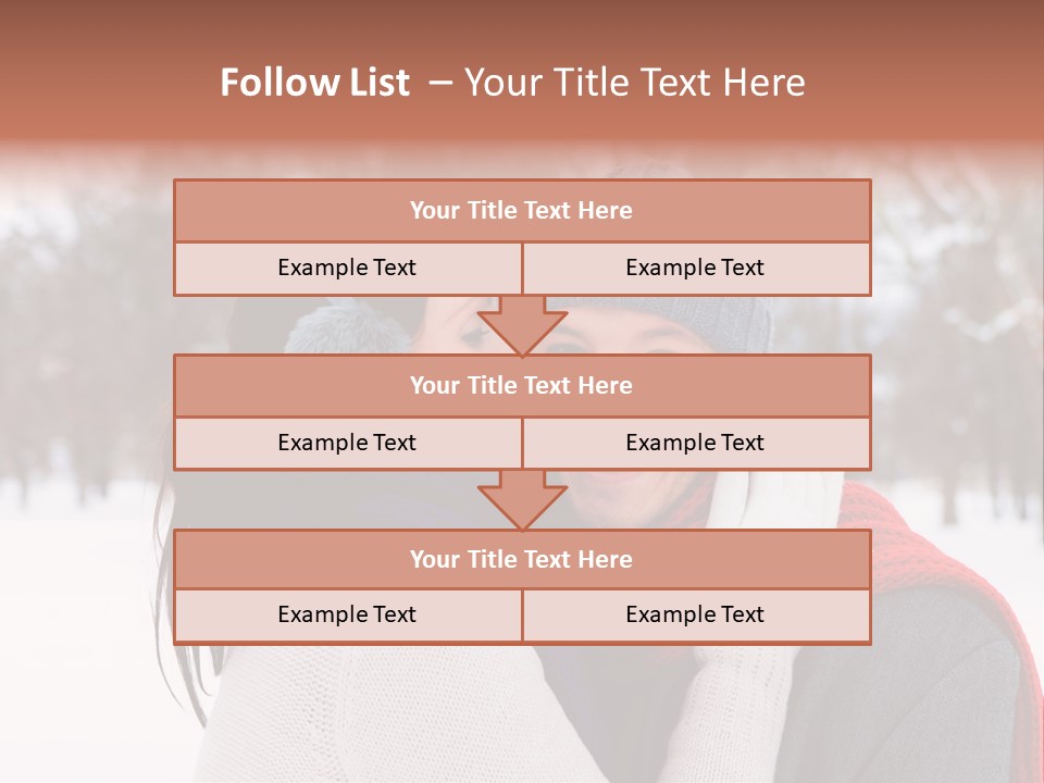 Happy Heart Snow PowerPoint Template
