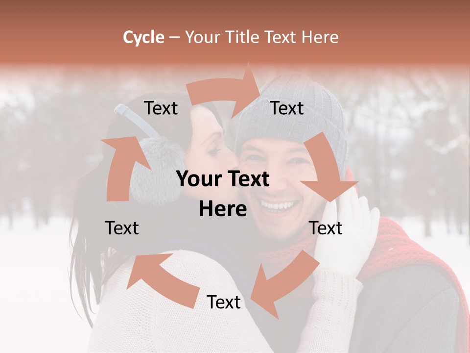 Happy Heart Snow PowerPoint Template