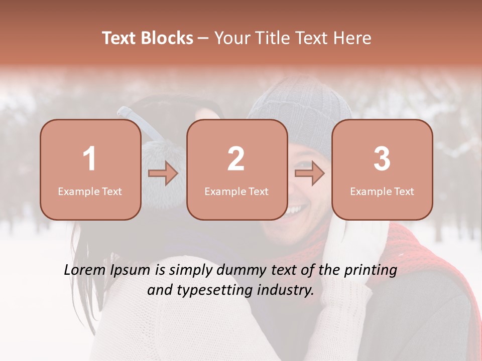 Happy Heart Snow PowerPoint Template