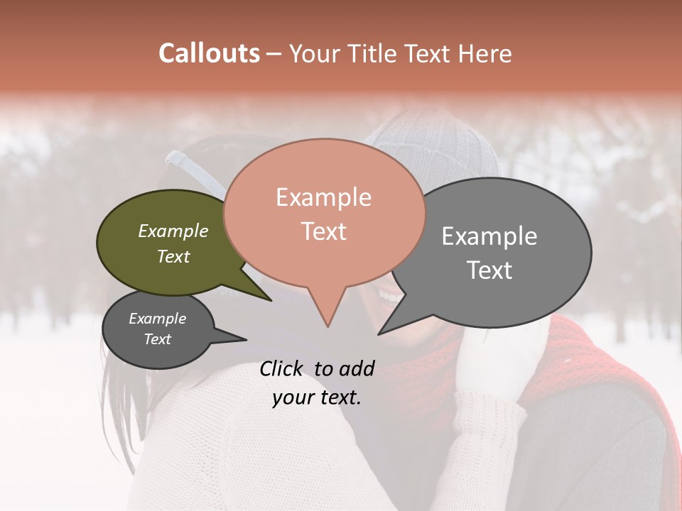 Happy Heart Snow PowerPoint Template