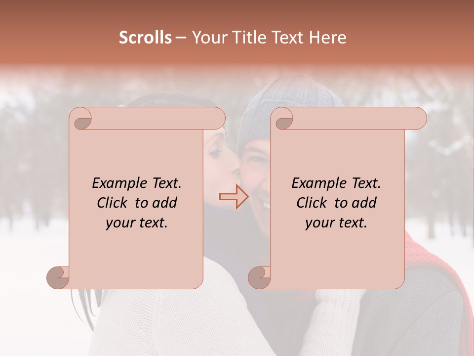 Happy Heart Snow PowerPoint Template