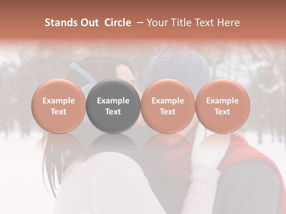 Happy Heart Snow PowerPoint Template