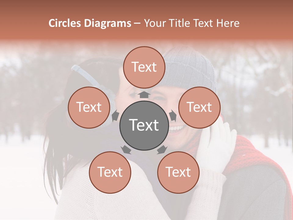 Happy Heart Snow PowerPoint Template