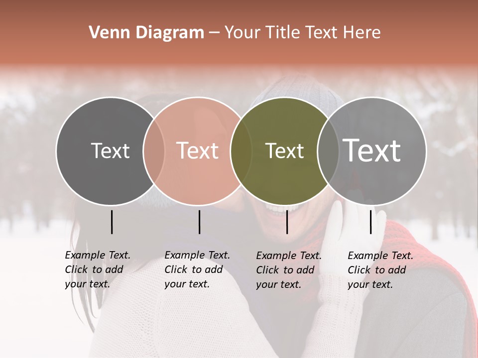 Happy Heart Snow PowerPoint Template