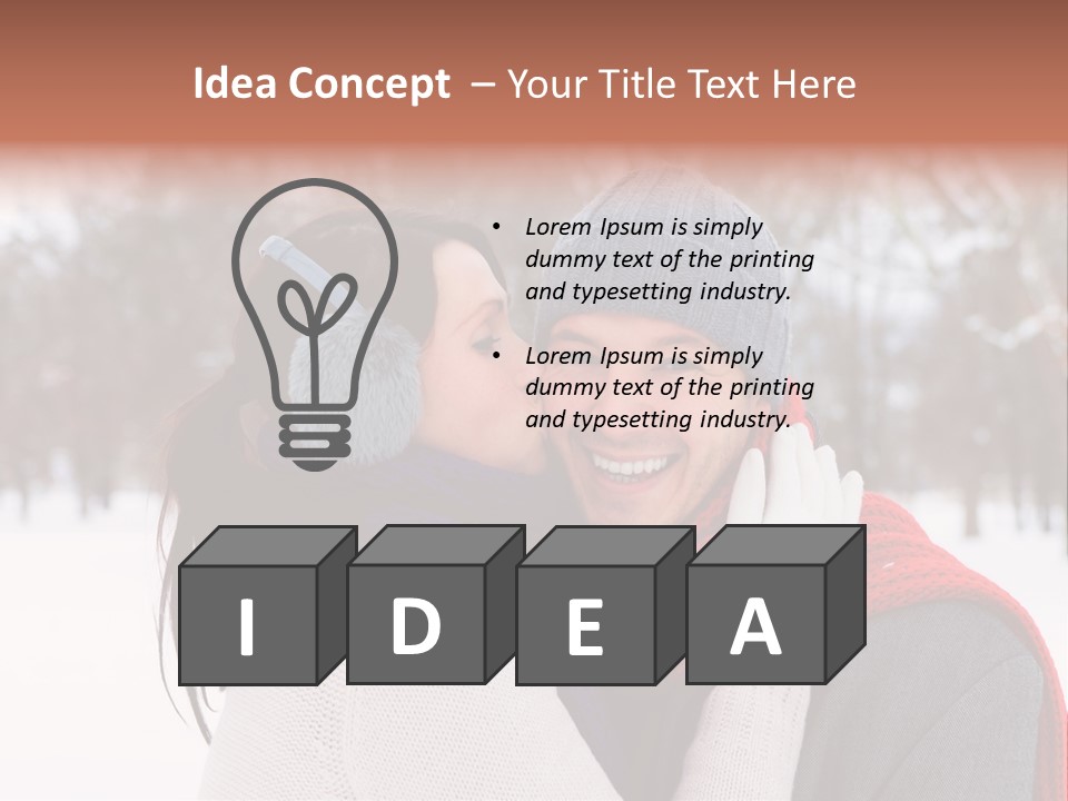 Happy Heart Snow PowerPoint Template