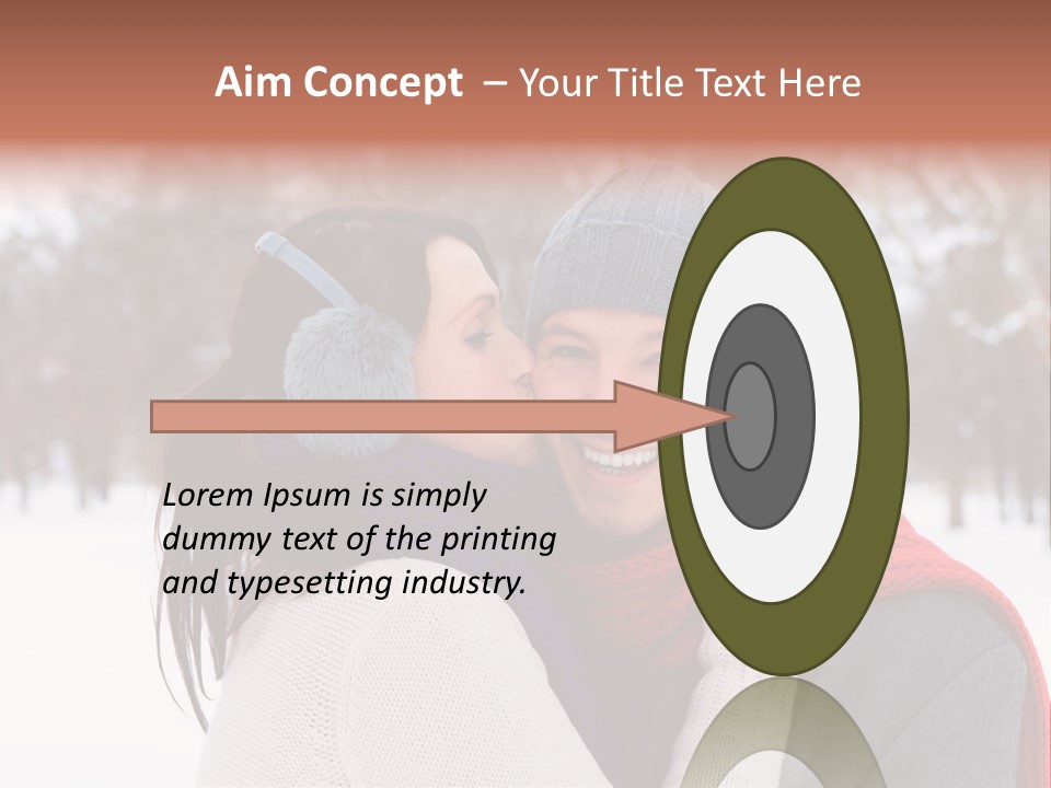 Happy Heart Snow PowerPoint Template