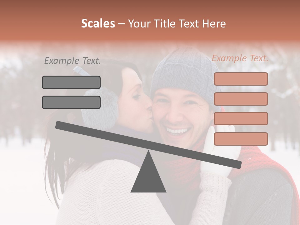 Happy Heart Snow PowerPoint Template