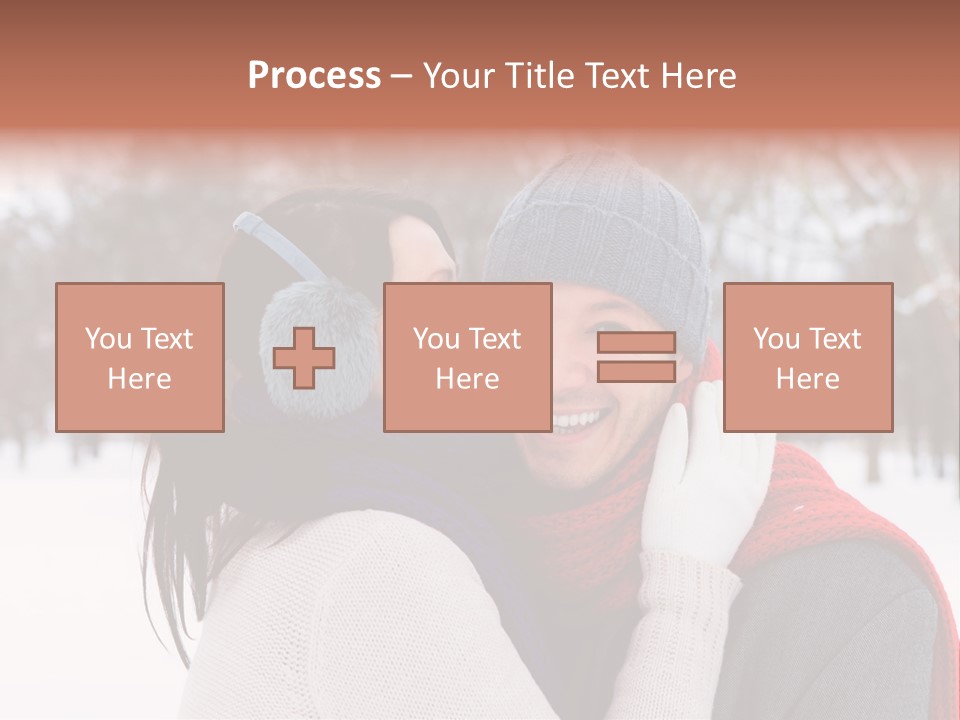 Happy Heart Snow PowerPoint Template