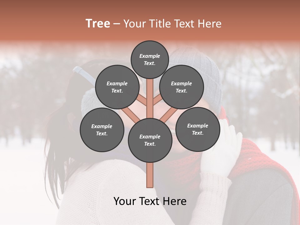 Happy Heart Snow PowerPoint Template