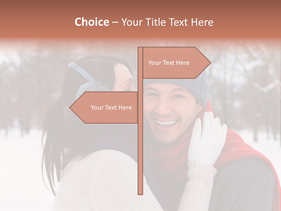 Happy Heart Snow PowerPoint Template