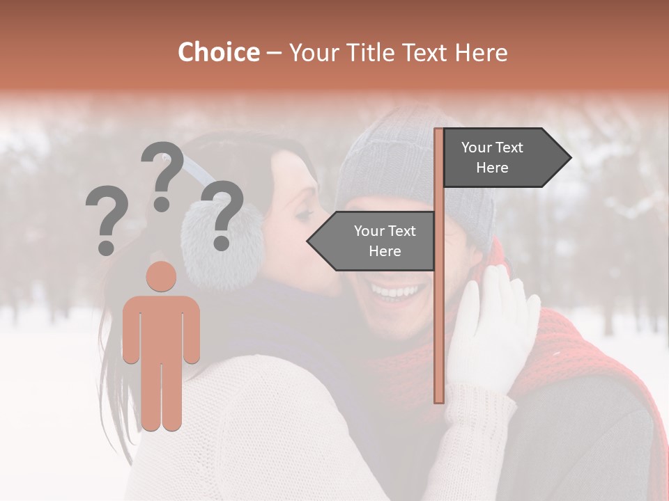 Happy Heart Snow PowerPoint Template