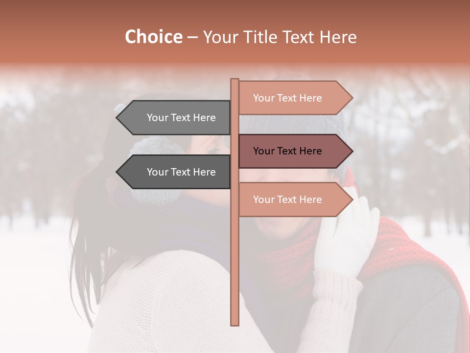 Happy Heart Snow PowerPoint Template