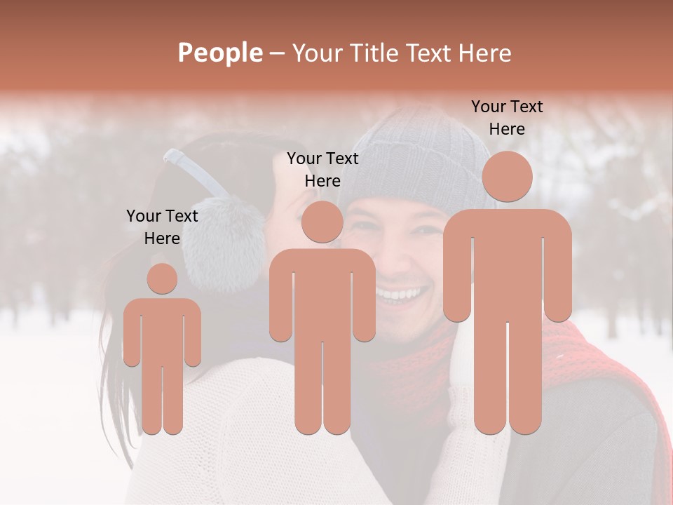 Happy Heart Snow PowerPoint Template