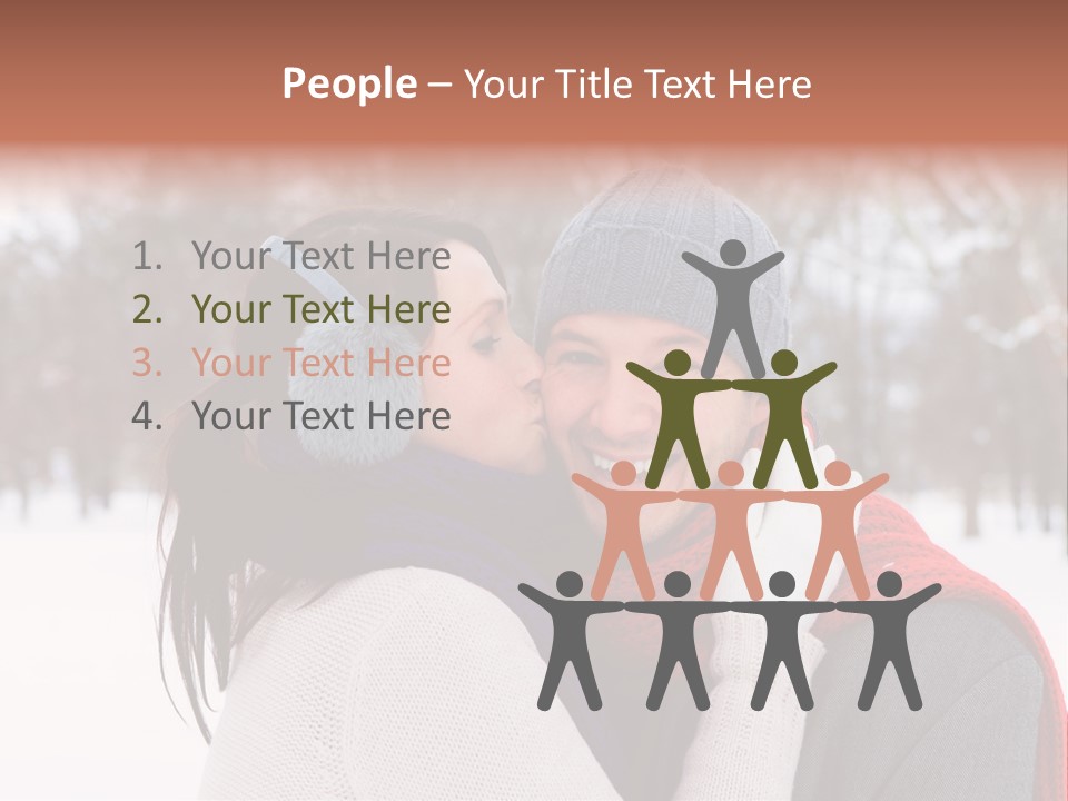 Happy Heart Snow PowerPoint Template