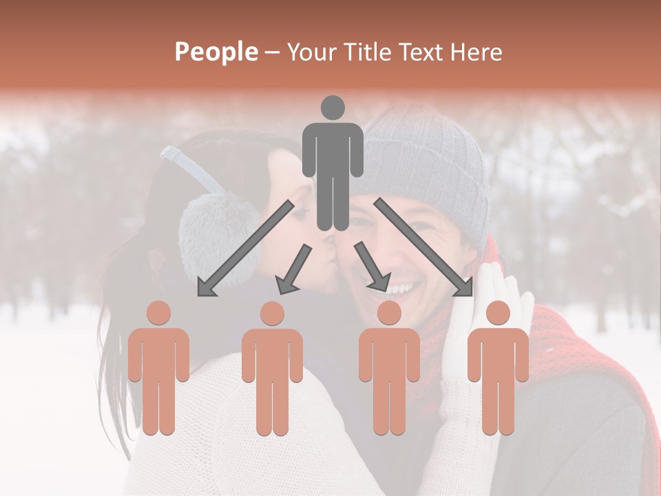 Happy Heart Snow PowerPoint Template