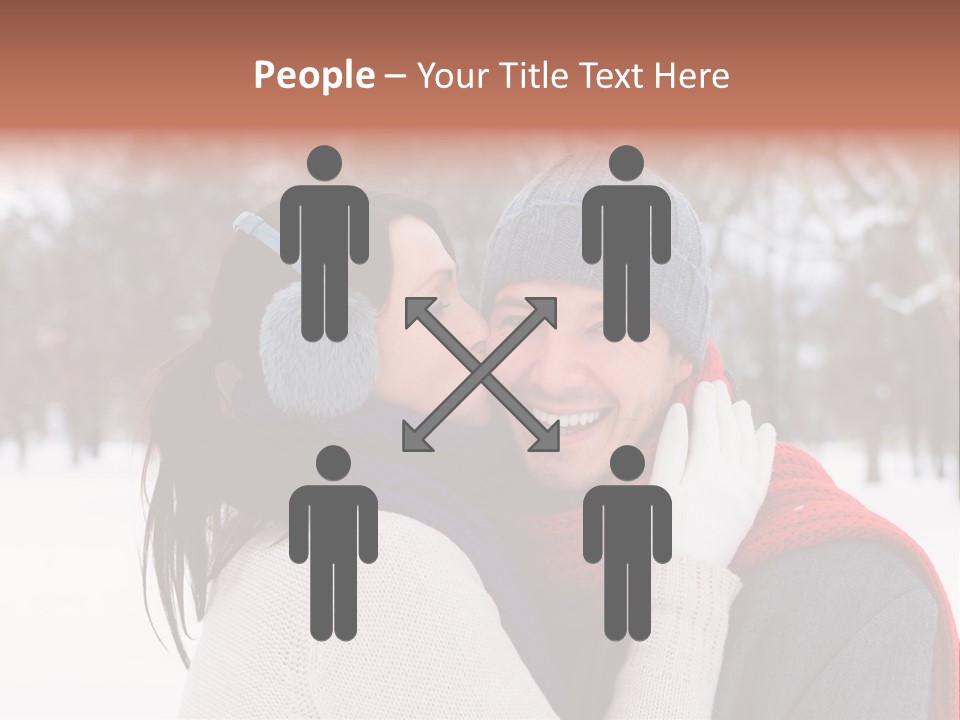 Happy Heart Snow PowerPoint Template