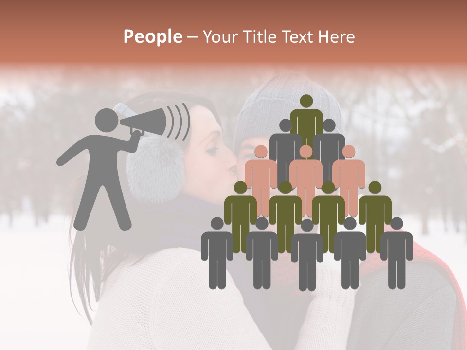 Happy Heart Snow PowerPoint Template