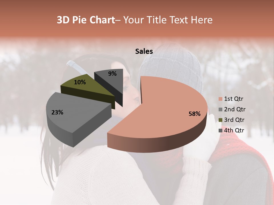 Happy Heart Snow PowerPoint Template