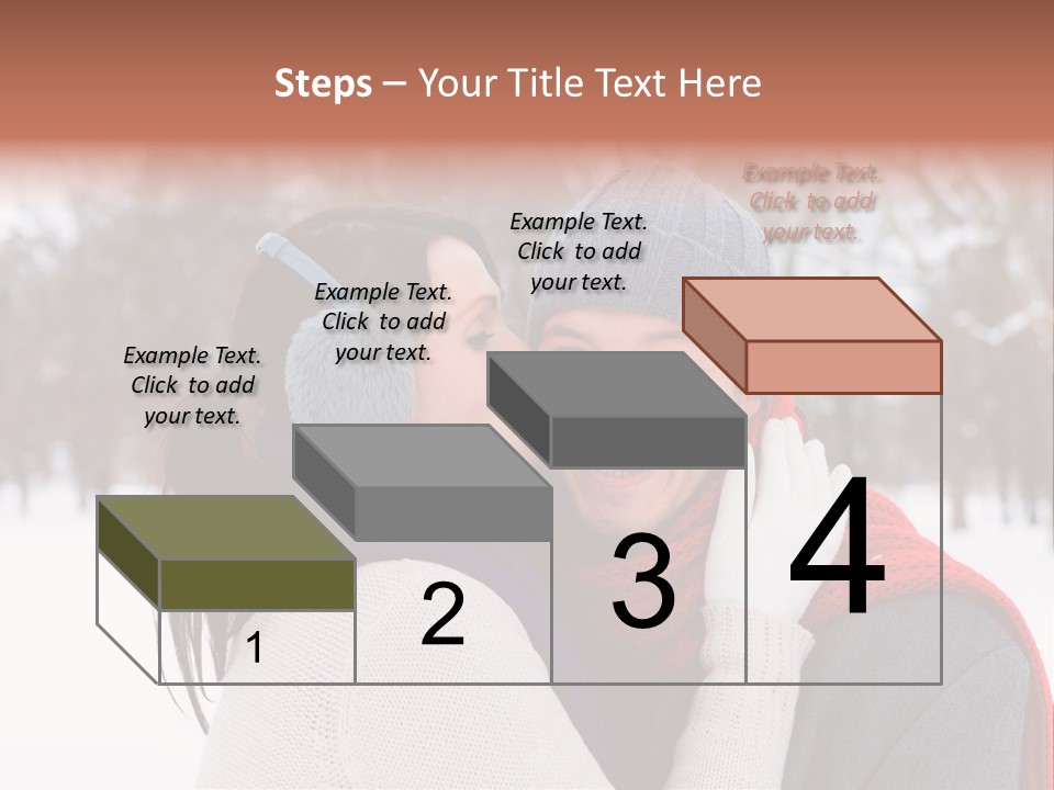 Happy Heart Snow PowerPoint Template