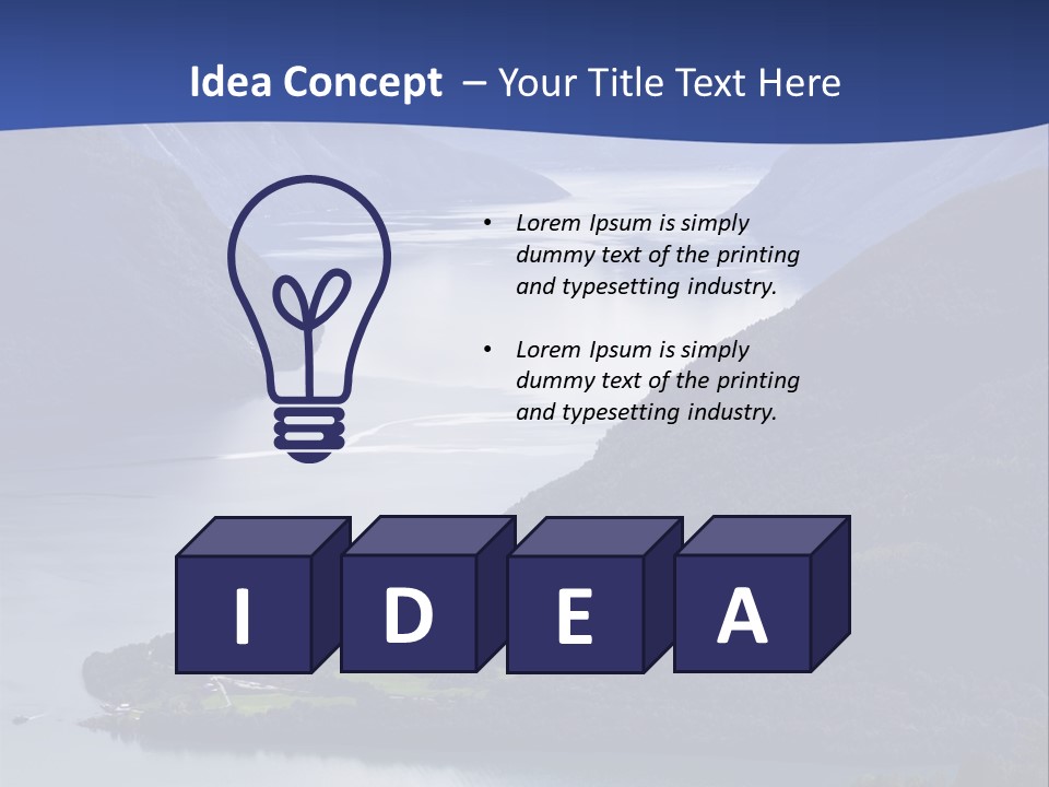 Geirangerfjord Grass Sognefjord PowerPoint Template