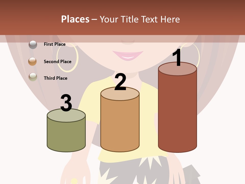 A Girl With Brown Hair Is Standing Next To A Wall PowerPoint Template