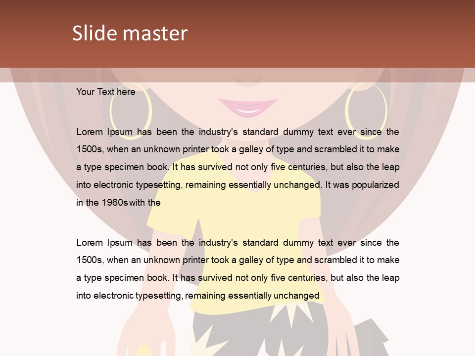 A Girl With Brown Hair Is Standing Next To A Wall PowerPoint Template