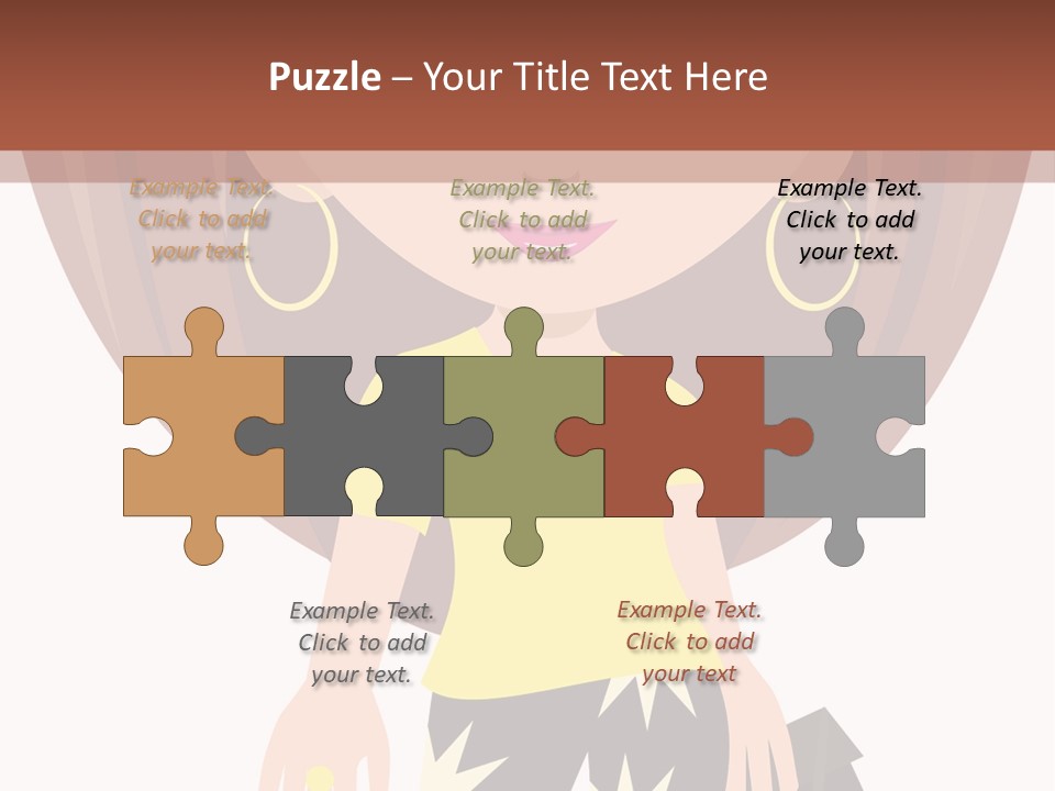 A Girl With Brown Hair Is Standing Next To A Wall PowerPoint Template