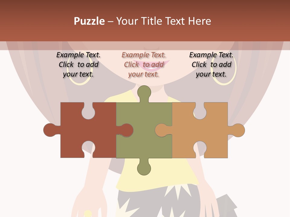 A Girl With Brown Hair Is Standing Next To A Wall PowerPoint Template