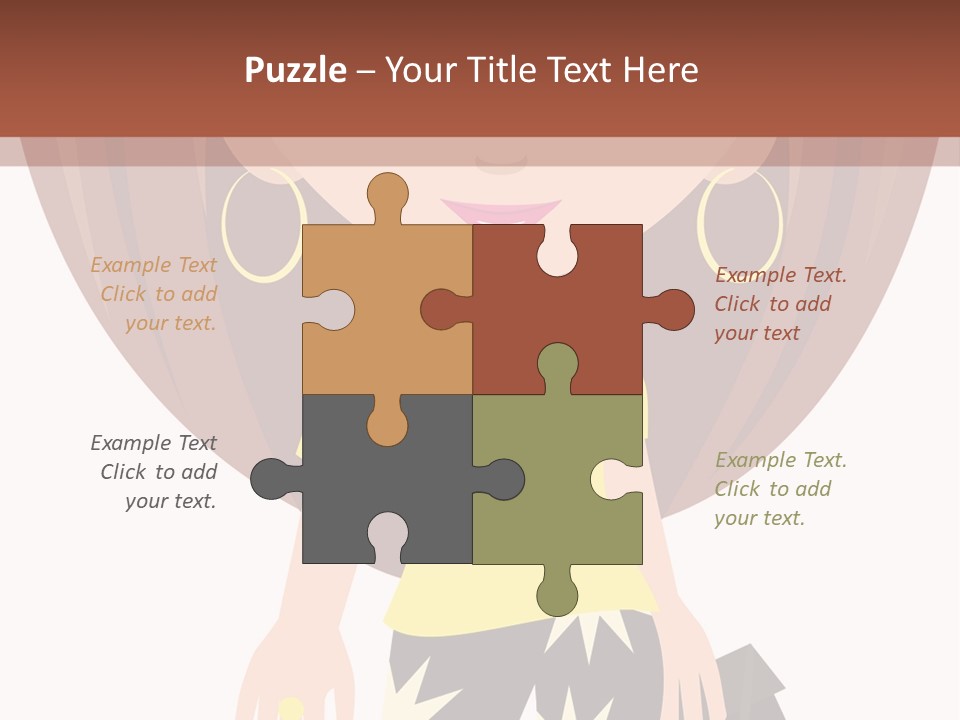 A Girl With Brown Hair Is Standing Next To A Wall PowerPoint Template