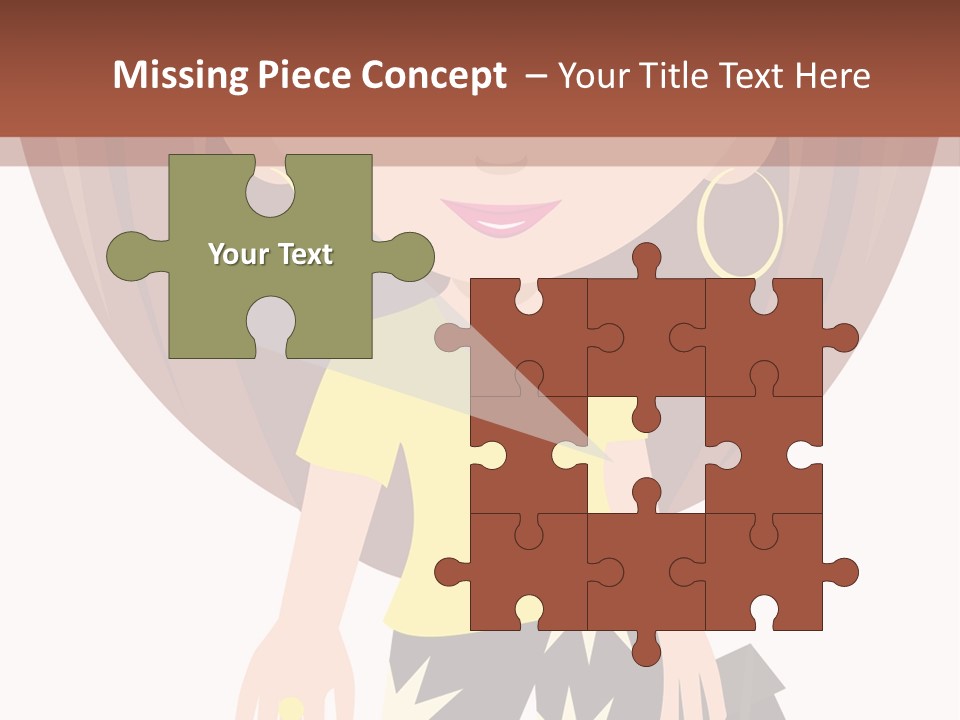 A Girl With Brown Hair Is Standing Next To A Wall PowerPoint Template