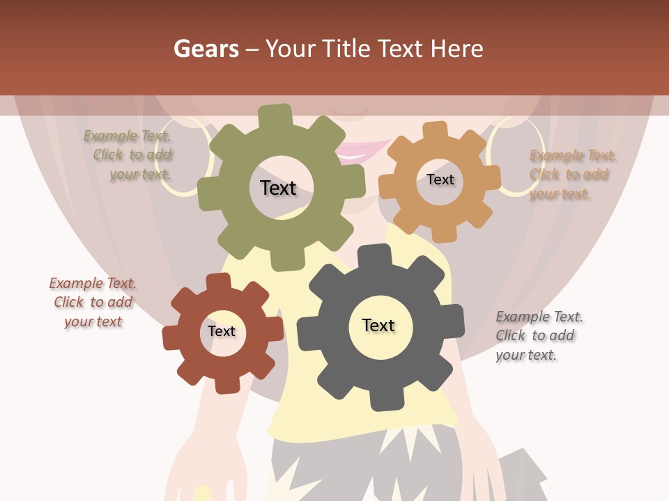 A Girl With Brown Hair Is Standing Next To A Wall PowerPoint Template