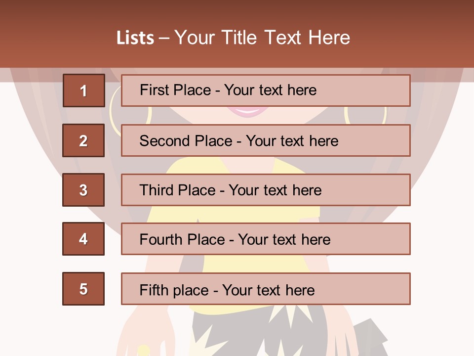 A Girl With Brown Hair Is Standing Next To A Wall PowerPoint Template