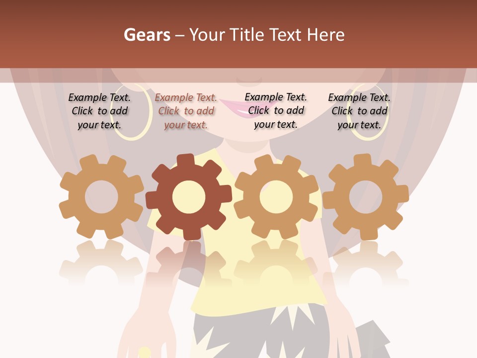 A Girl With Brown Hair Is Standing Next To A Wall PowerPoint Template