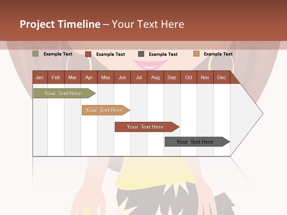 A Girl With Brown Hair Is Standing Next To A Wall PowerPoint Template