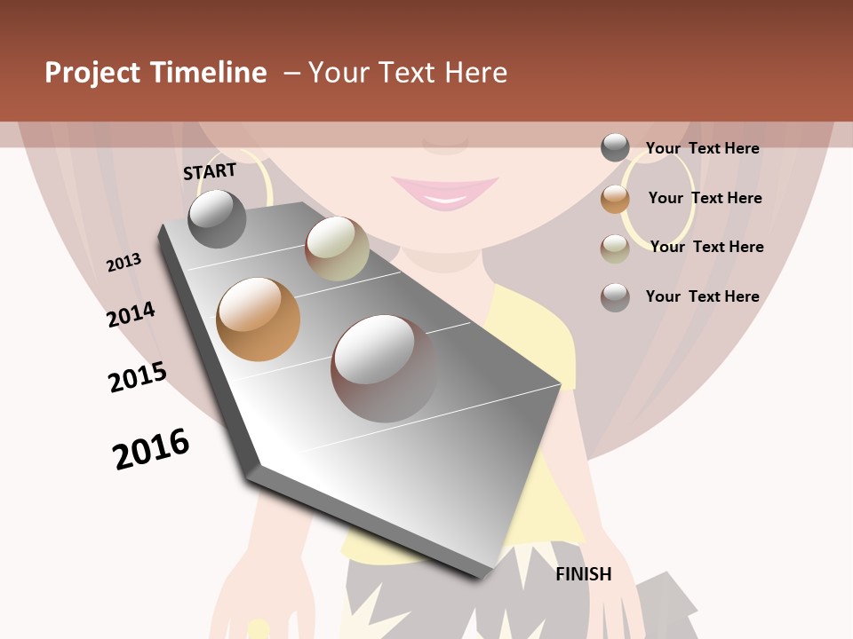 A Girl With Brown Hair Is Standing Next To A Wall PowerPoint Template