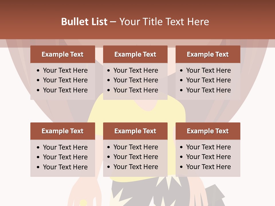 A Girl With Brown Hair Is Standing Next To A Wall PowerPoint Template