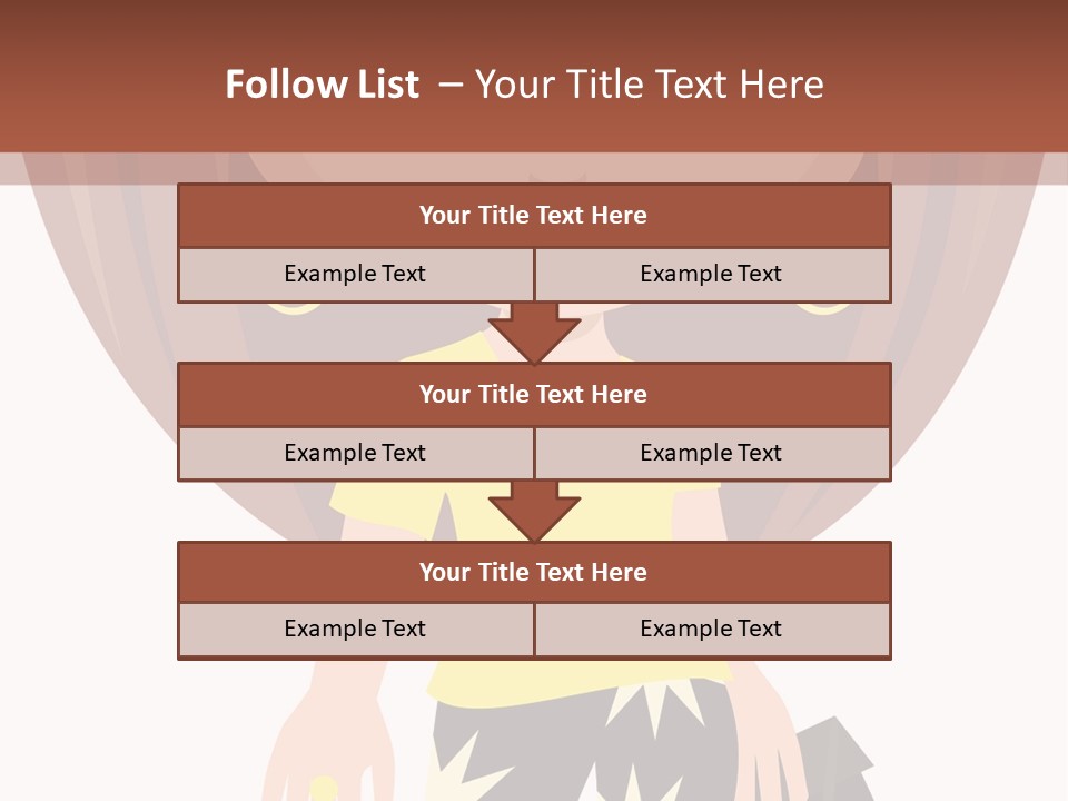 A Girl With Brown Hair Is Standing Next To A Wall PowerPoint Template